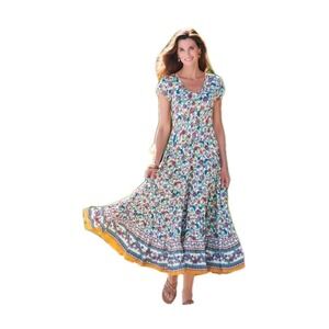 SOFT SURROUNDINGS Kara Floral Maxi Dress Sz 3X Prariecore Cottagecore Luxury